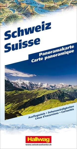 Carte panoramique de la Suisse | Hallwag - Panoramic maps carte pliée Hallwag 