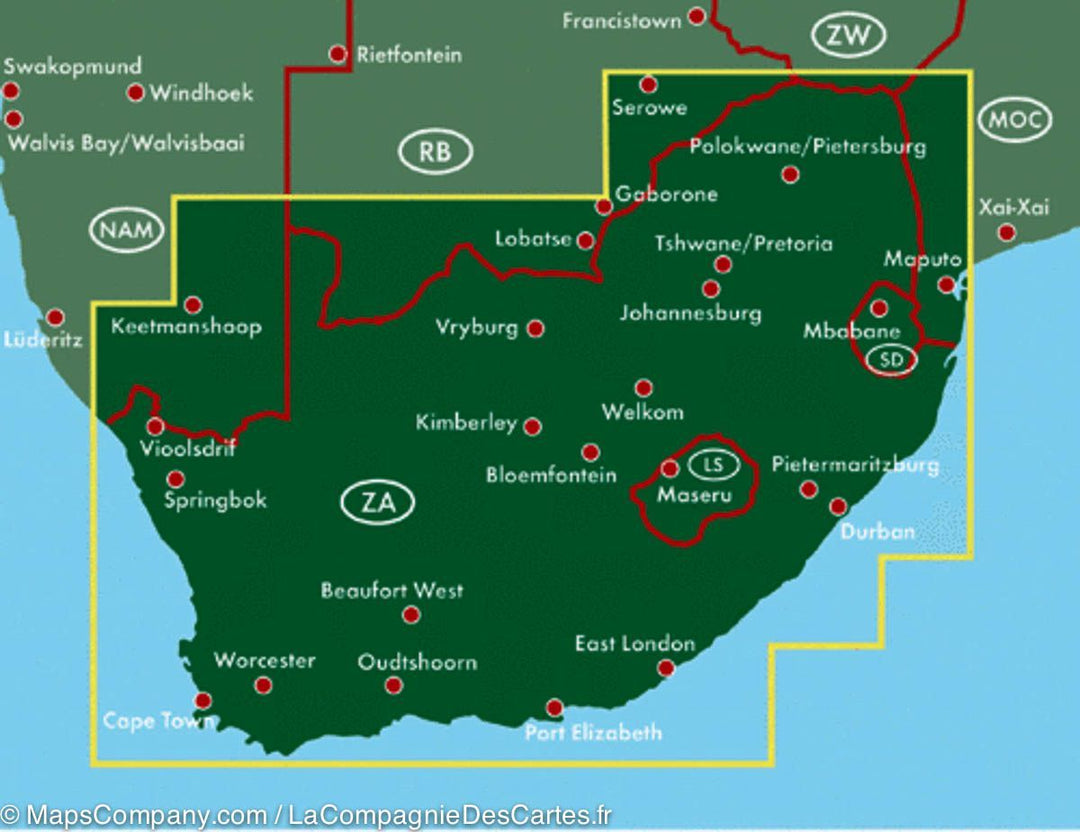Carte routière de l’Afrique du Sud | Freytag &amp; Berndt - La Compagnie des Cartes