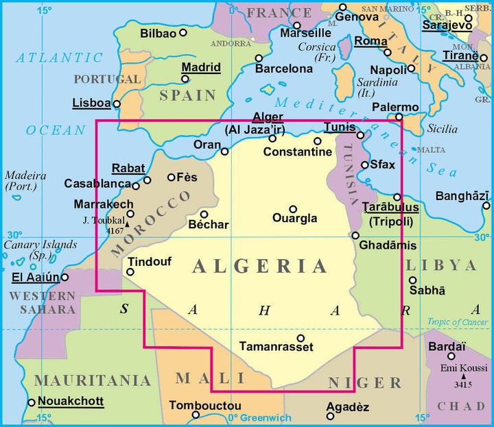 Carte routière - Algérie, Maroc & Tunisie | Gizi Map carte pliée Gizi Map 