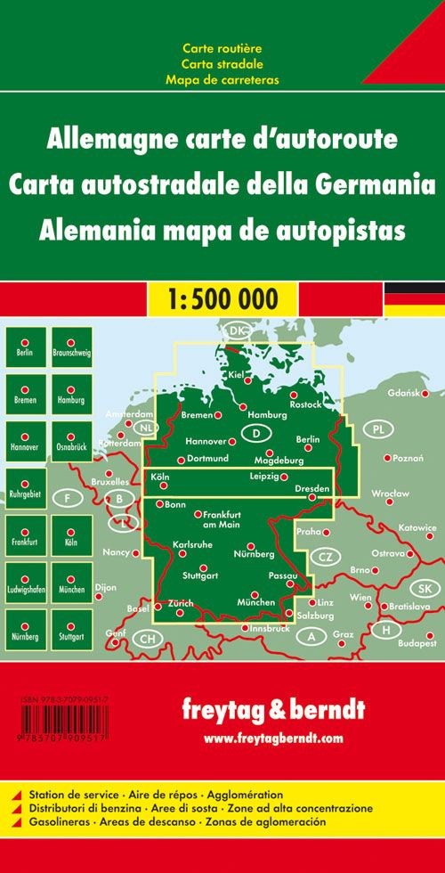 Carte routière - Allemagne (autoroutes) | Freytag & Berndt carte pliée Freytag & Berndt 