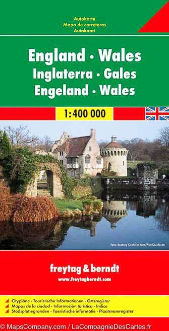 Carte routière de l'Angleterre &amp; Pays de Galles | Freytag &amp; Berndt - La Compagnie des Cartes