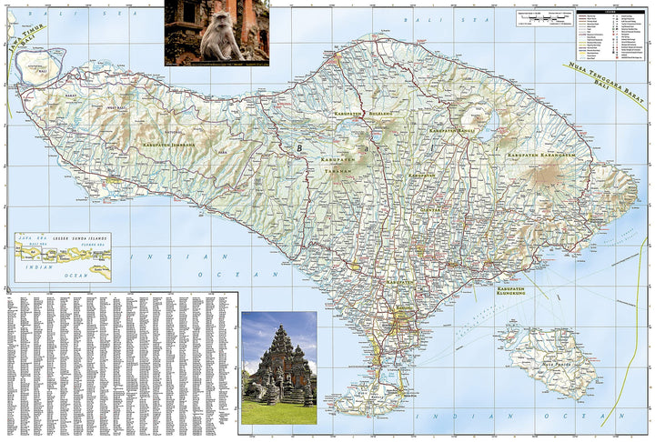 Carte routière - Bali, Lombok & Komodo | National Geographic carte pliée National Geographic 