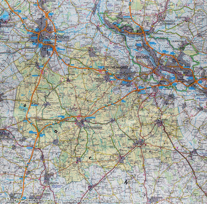 Carte routière - Basse-Saxe et Brême (Allemagne) | Freytag & Berndt carte pliée Freytag & Berndt 