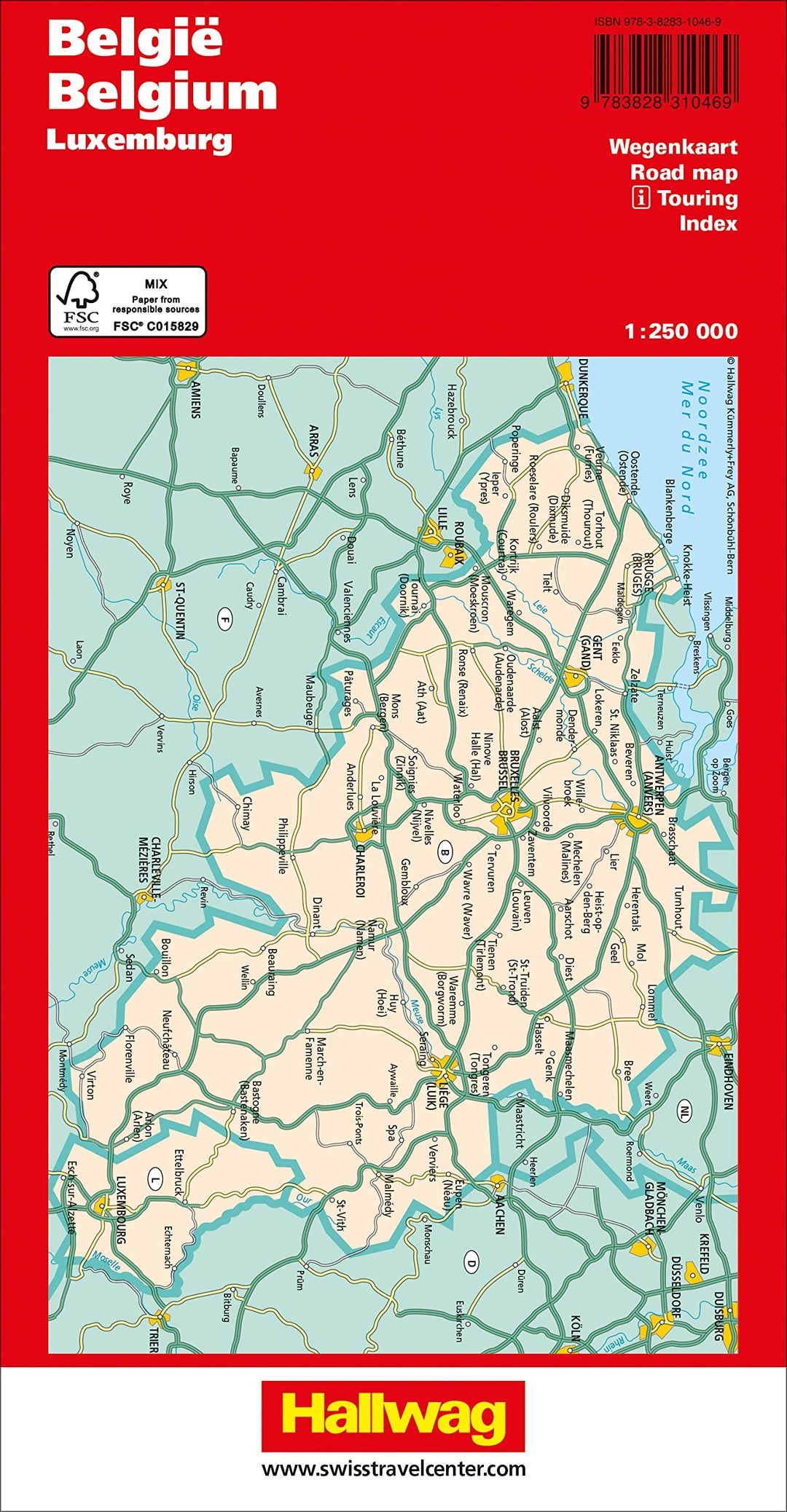 Carte routière - Belgique et Luxembourg | Hallwag carte pliée Hallwag 
