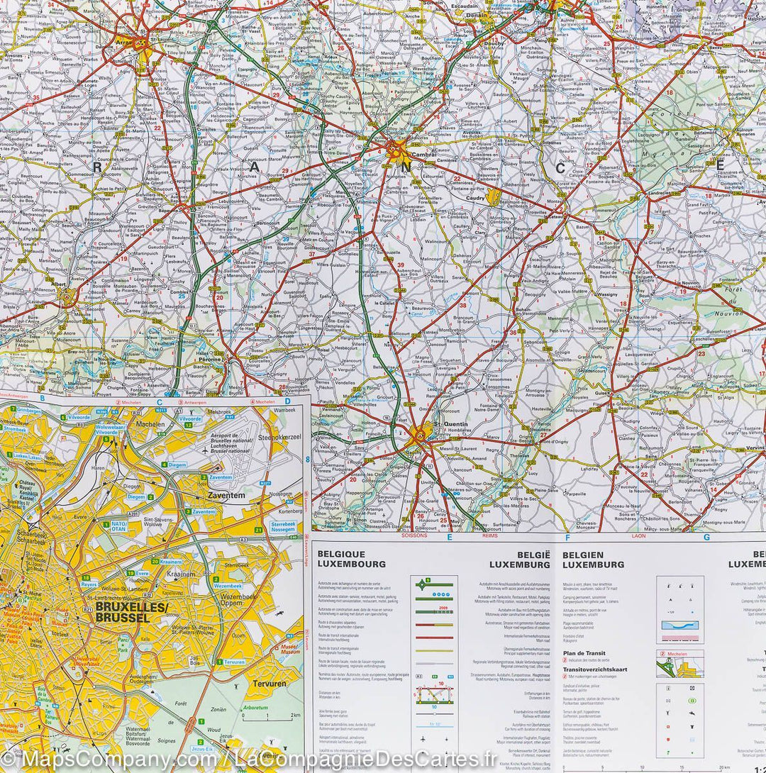 Carte routière de la Belgique et du Luxembourg | Hallwag - La Compagnie des Cartes