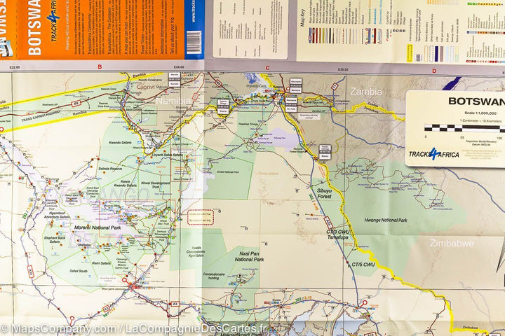 Carte routière - Botswana | Tracks4Africa carte pliée Tracks4Africa 