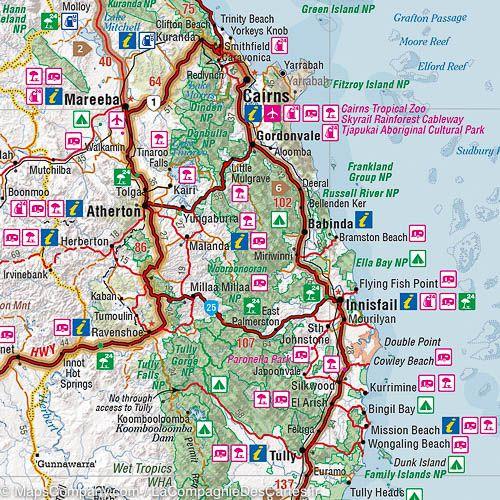 Carte routière - Brisbane à Cairns (via Bruce Highway, Australie) | Hema Maps - La Compagnie des Cartes
