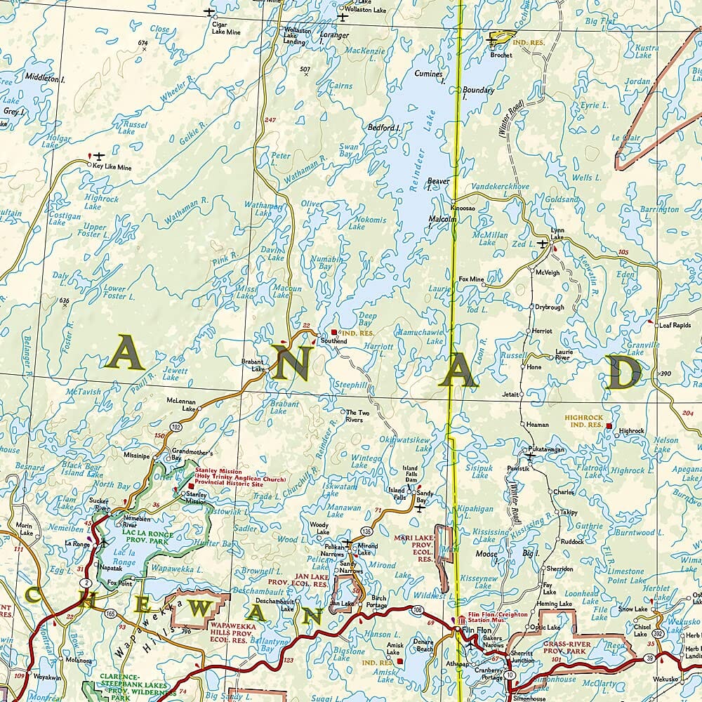Carte routière - Centre du Canada | National Geographic carte pliée National Geographic 