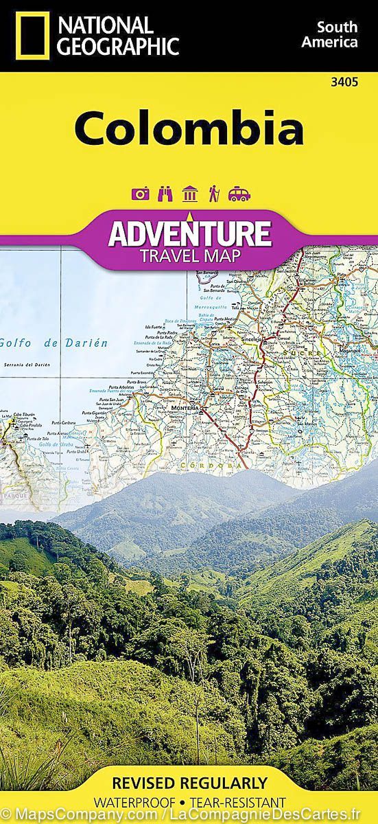 Carte routière - Colombie | National Geographic carte pliée National Geographic 