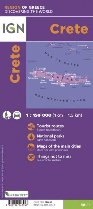 Carte routière - Crète | IGN carte pliée IGN 