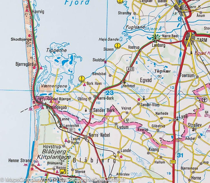 Carte routière - Danemark | IGN carte pliée IGN 