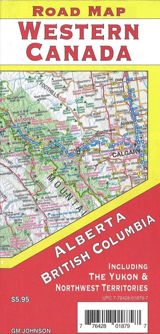 Alberta and British Columbia road map | GM Johnson Road Map 