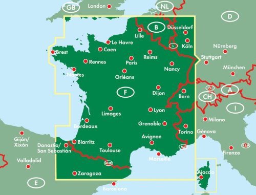 Carte routière - France (impression recto) | Freytag & Berndt carte pliée Freytag & Berndt 