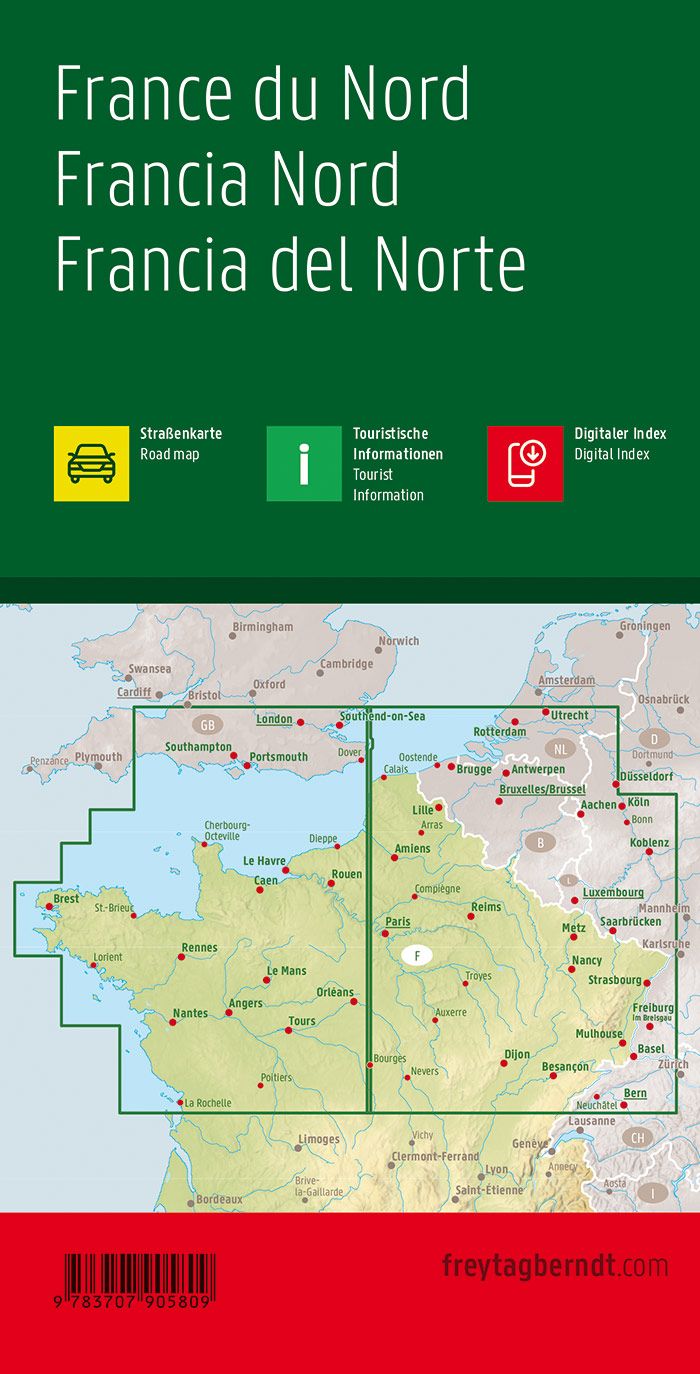 Carte routière - France Nord | Freytag & Berndt carte pliée Freytag & Berndt 