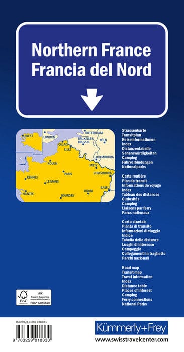 Carte routière - France Nord | Kümmerly & Frey carte pliée Kümmerly & Frey 