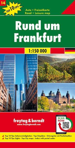 Carte routière - Francfort et environs, n° 14 | Freytag & Berndt - 1/150 000 carte pliée Freytag & Berndt 