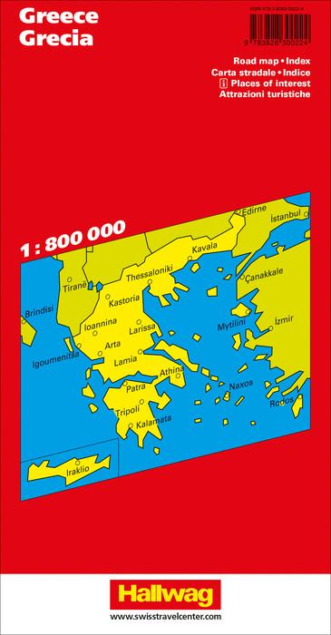 Carte routière - Grèce | Hallwag carte pliée Hallwag 