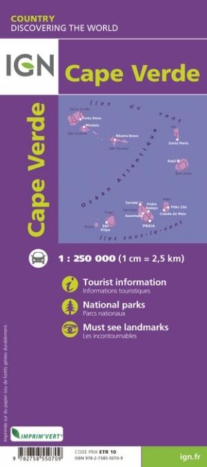 Carte routière - îles du Cap-Vert | IGN carte pliée IGN 