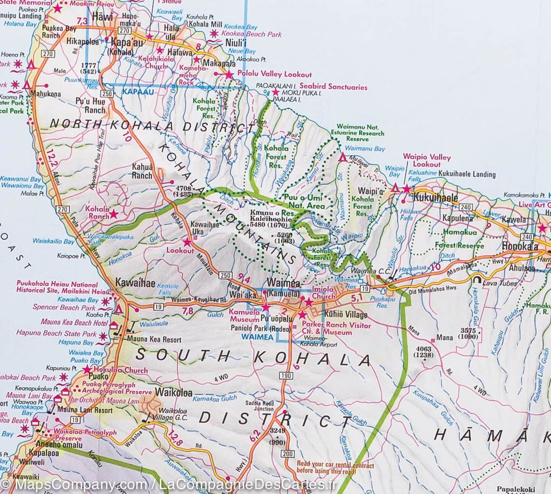 Carte routière imperméable - Grande Ile (Hawaii) | Nelles Map carte pliée Nelles Verlag 
