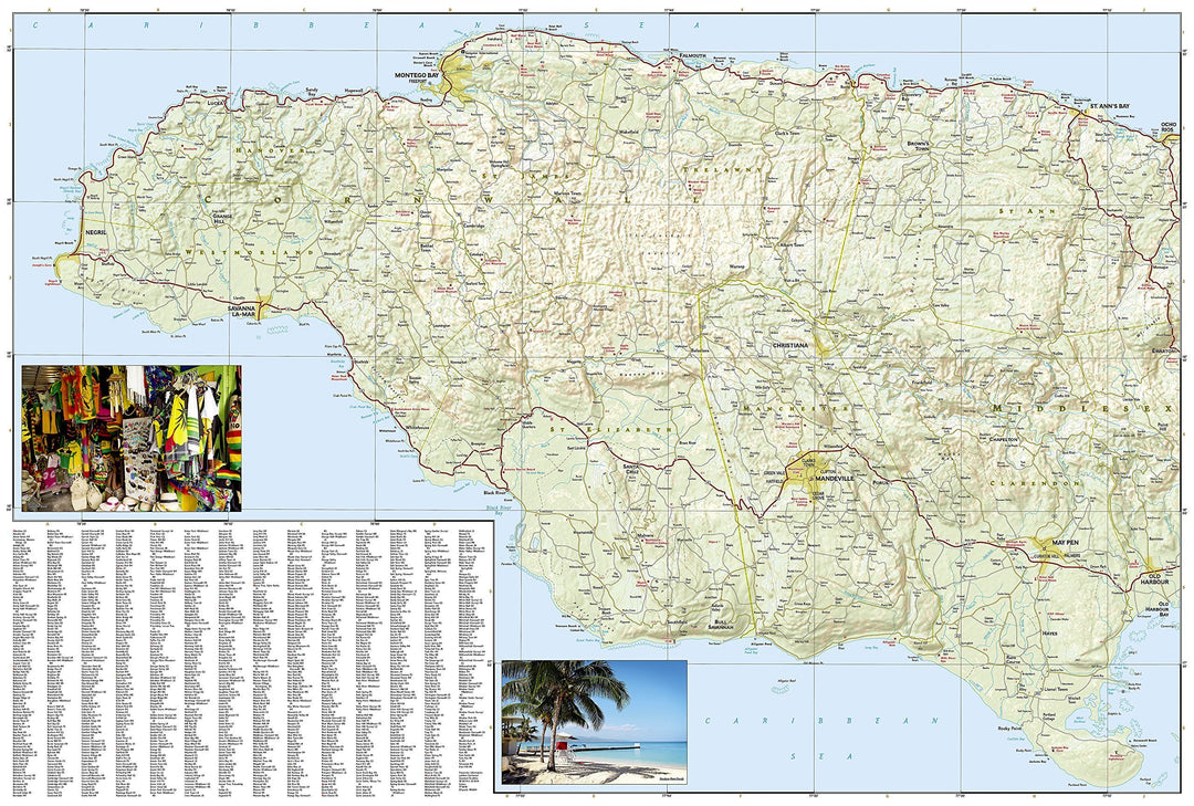 Carte routière - Jamaïque | National Geographic carte pliée National Geographic 