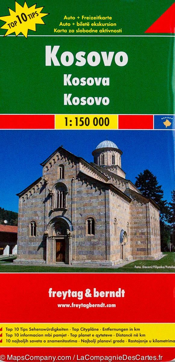 Carte routière du Kosovo | Freytag &amp; Berndt - La Compagnie des Cartes