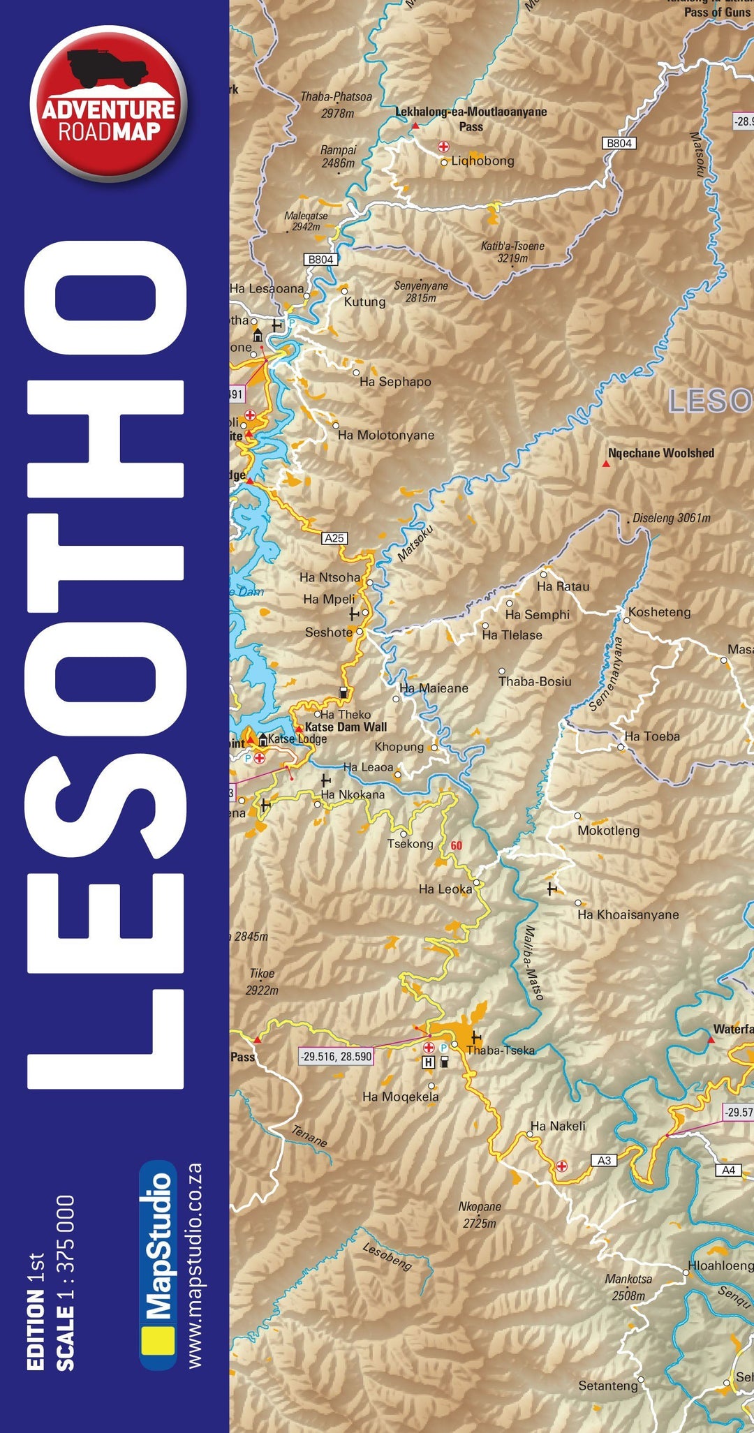 Carte routière - Lesotho | MapStudio carte pliée MapStudio 
