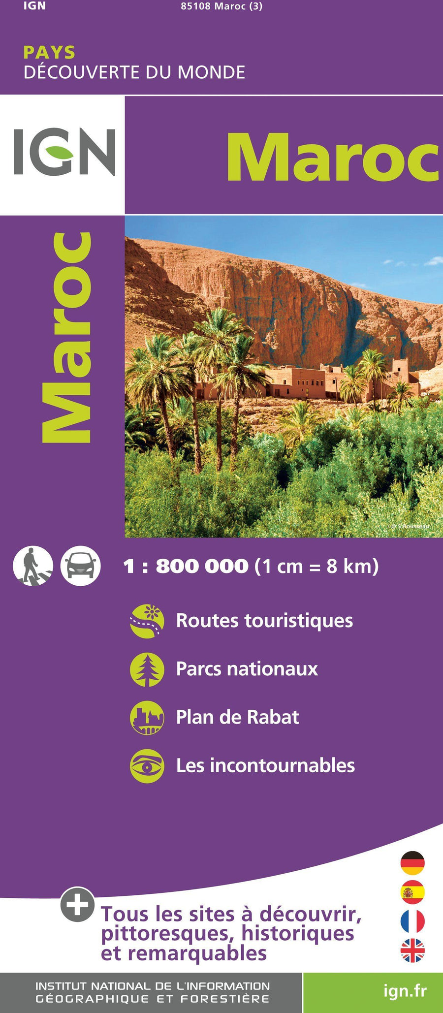 Carte routière - Maroc | IGN carte pliée IGN 