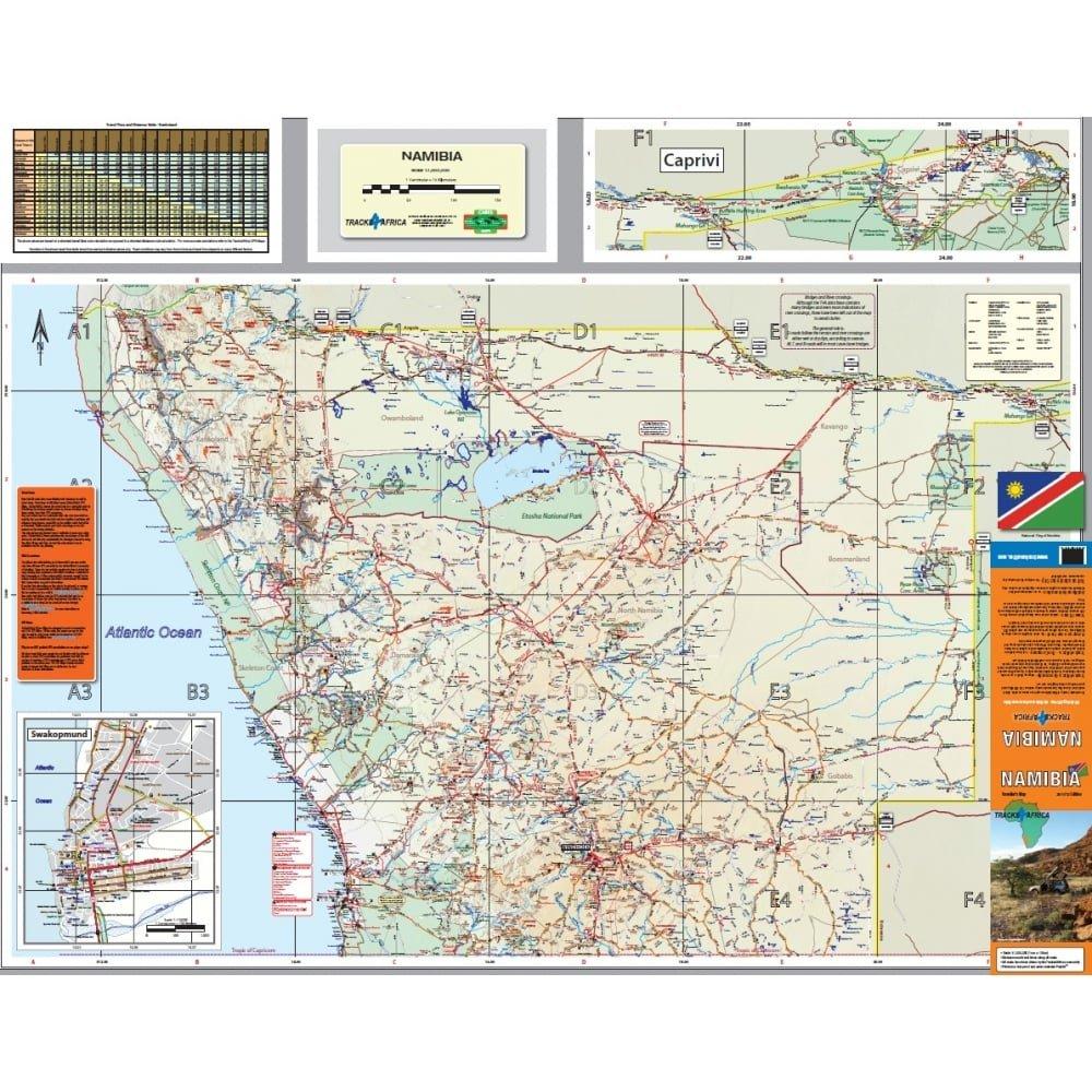 Carte routière - Namibie | Tracks4Africa carte pliée Tracks4Africa 