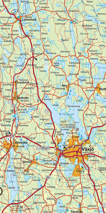 Carte routière n° 1 - Extrême sud de la Suède (Malmö, Växjö, Kalmar) | Kümmerly & Frey carte pliée Kümmerly & Frey 