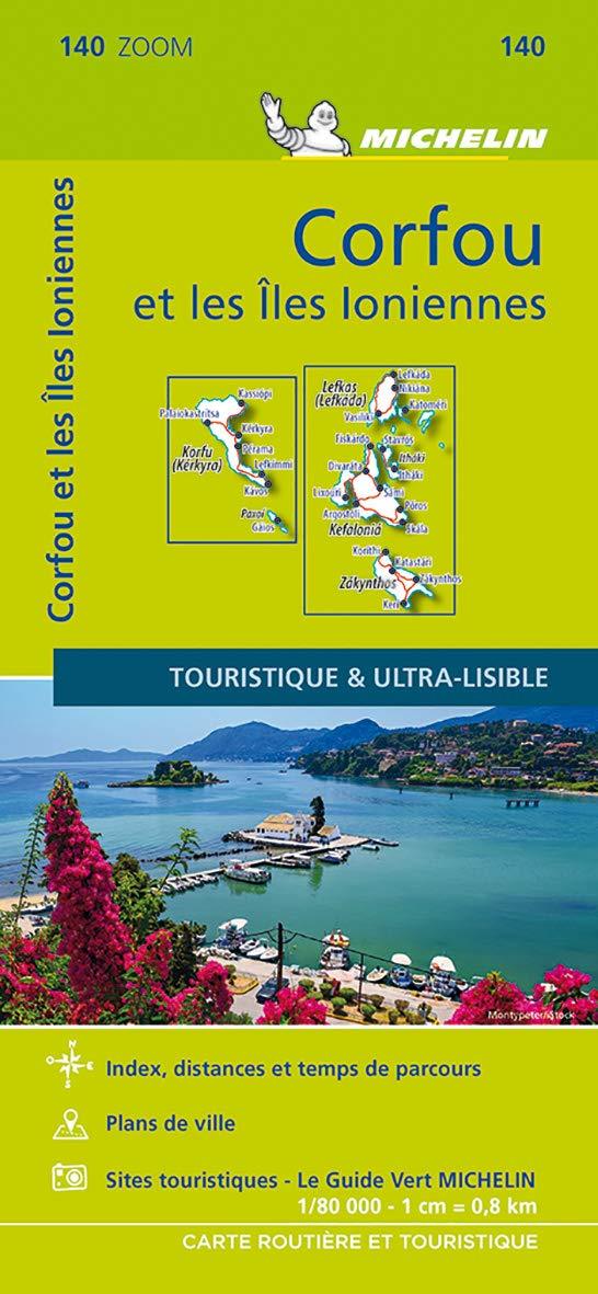 Carte routière n° 140 - Corfou & Iles Ioniennes | Michelin carte pliée Michelin 