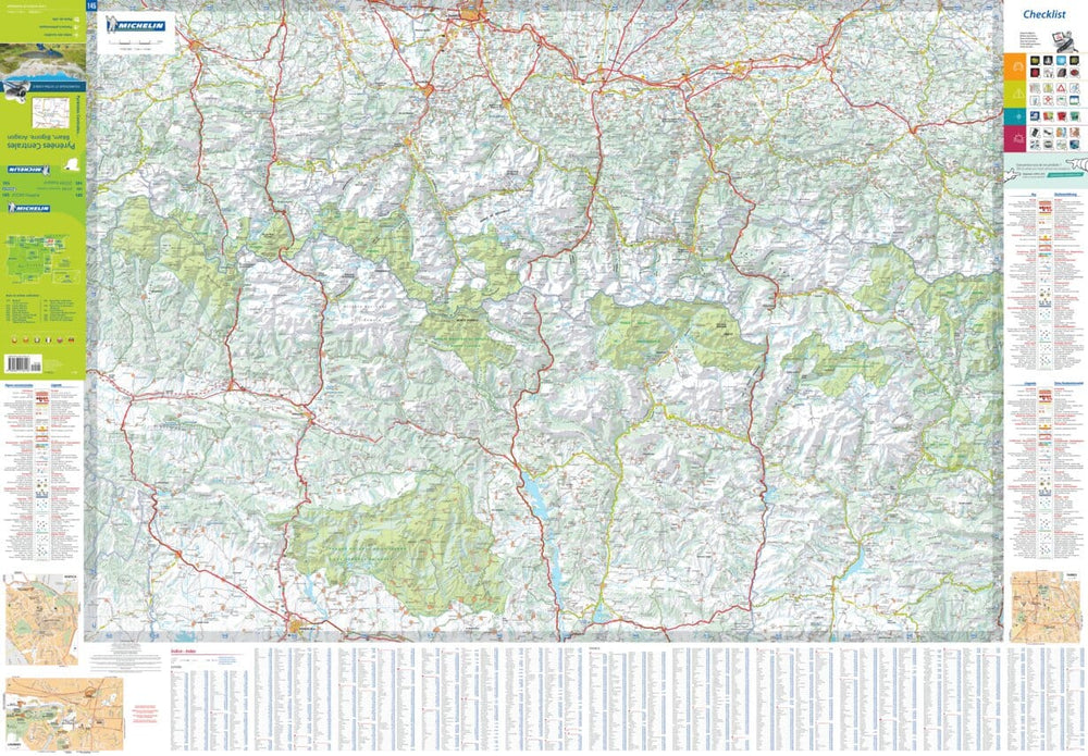 Carte routière n° 145 - Pyrénées Centrales (Béarn, Bigorre, Aragon) | Michelin - Zoom Espagne carte pliée Michelin 