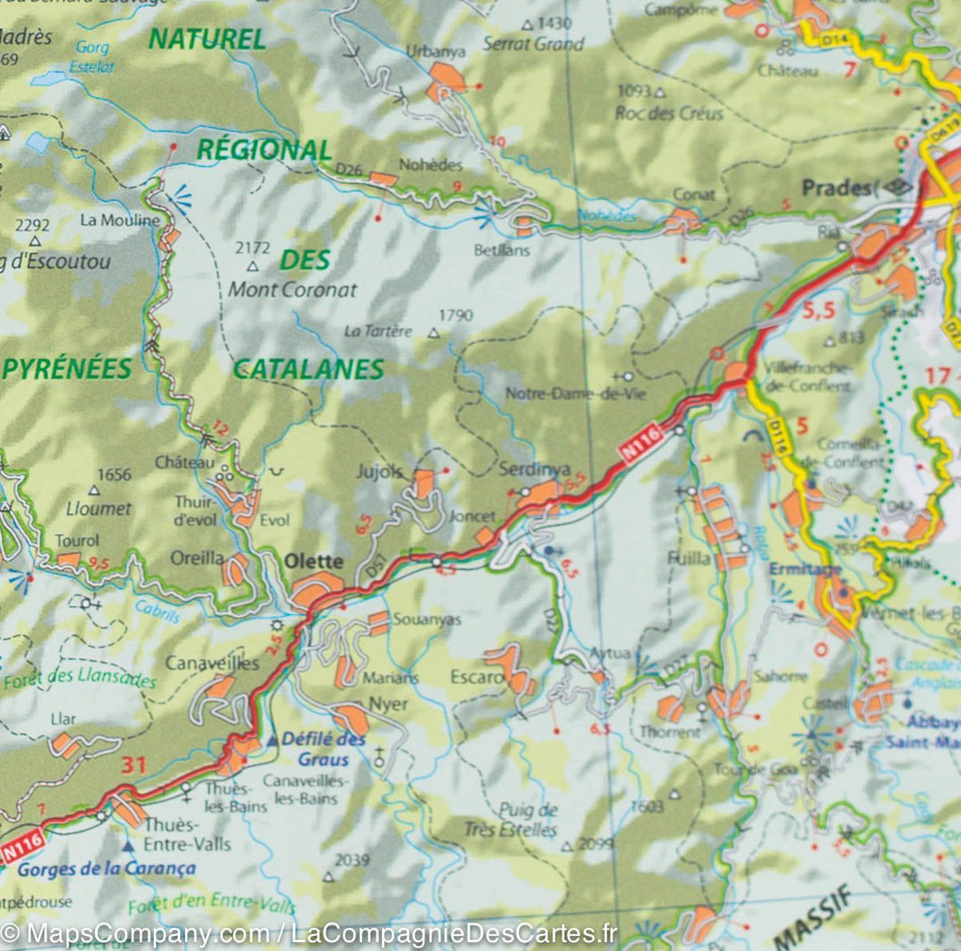 Carte routière n° 146 - Pyrénées Orientales & Andorre | Michelin carte pliée Michelin 