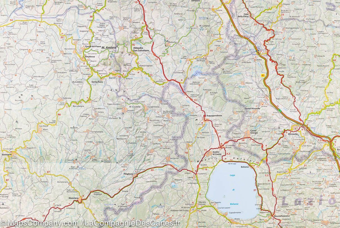 Carte routière de la Toscane (Italie) | Michelin - La Compagnie des Cartes