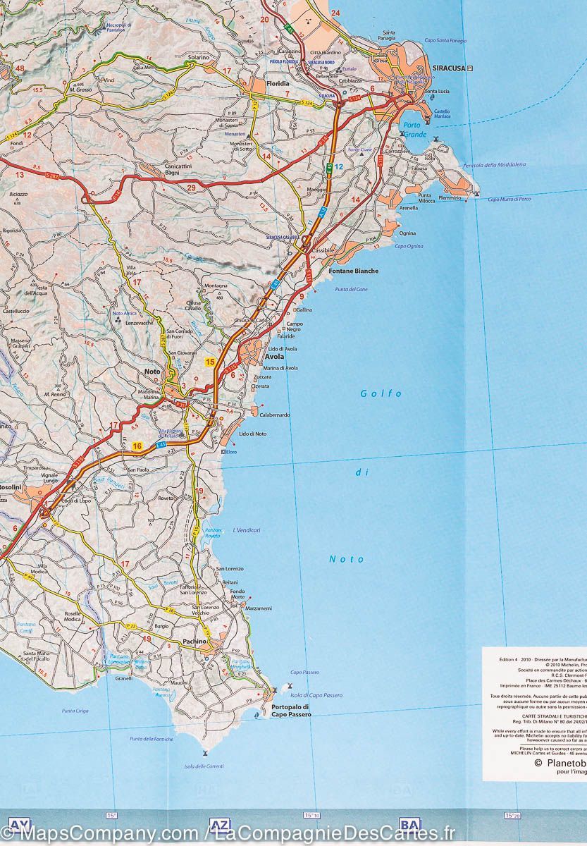 Carte routière de la Sicile | Michelin - La Compagnie des Cartes