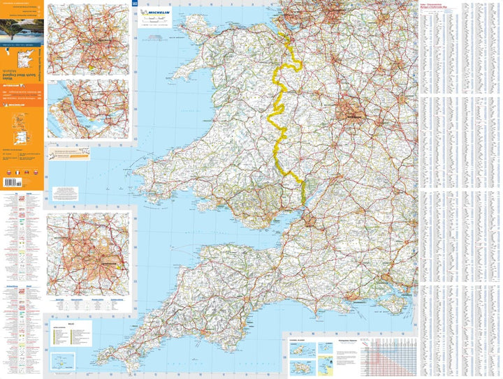 Carte routière n° 503 - Pays de Galles, Angleterre Sud-Ouest & Midlands | Michelin carte pliée Michelin 