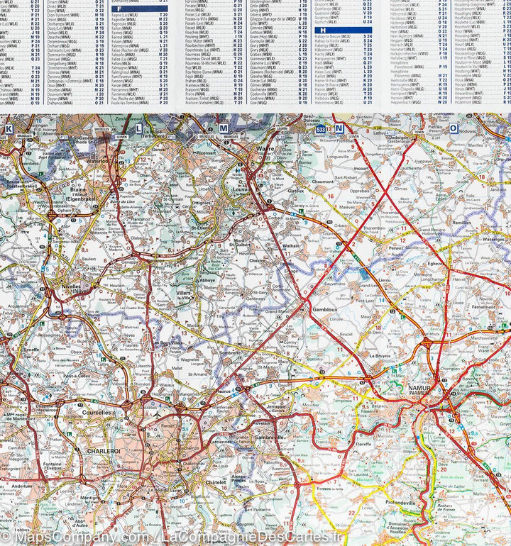 Carte routière de la Belgique Sud &amp; Ardennes | Michelin - La Compagnie des Cartes
