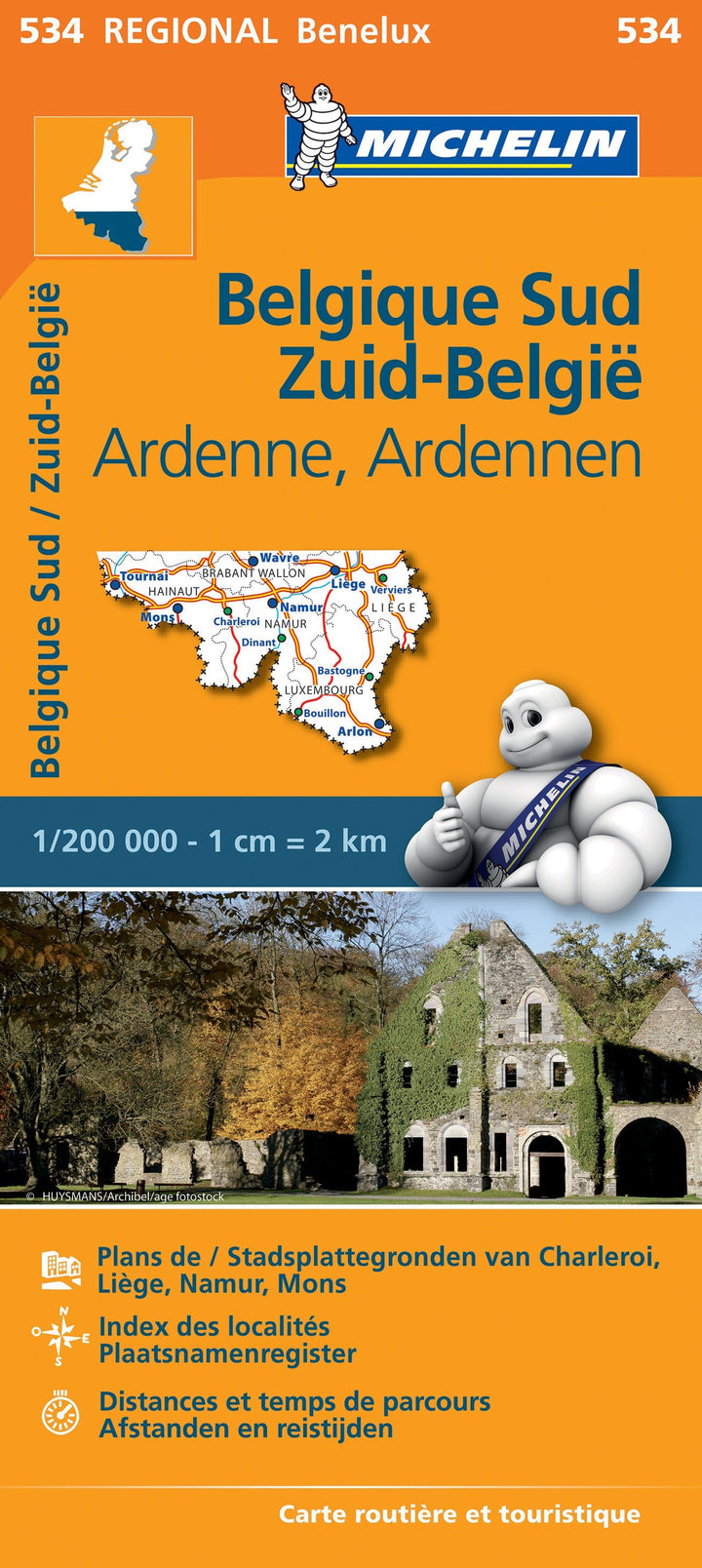 Carte routière n° 534 - Belgique Sud & Ardennes | Michelin carte pliée Michelin 