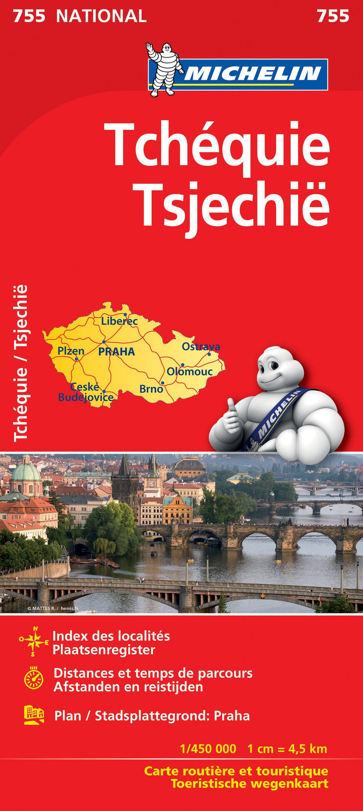 Carte routière n° 755 - République Tchèque | Michelin carte pliée Michelin 