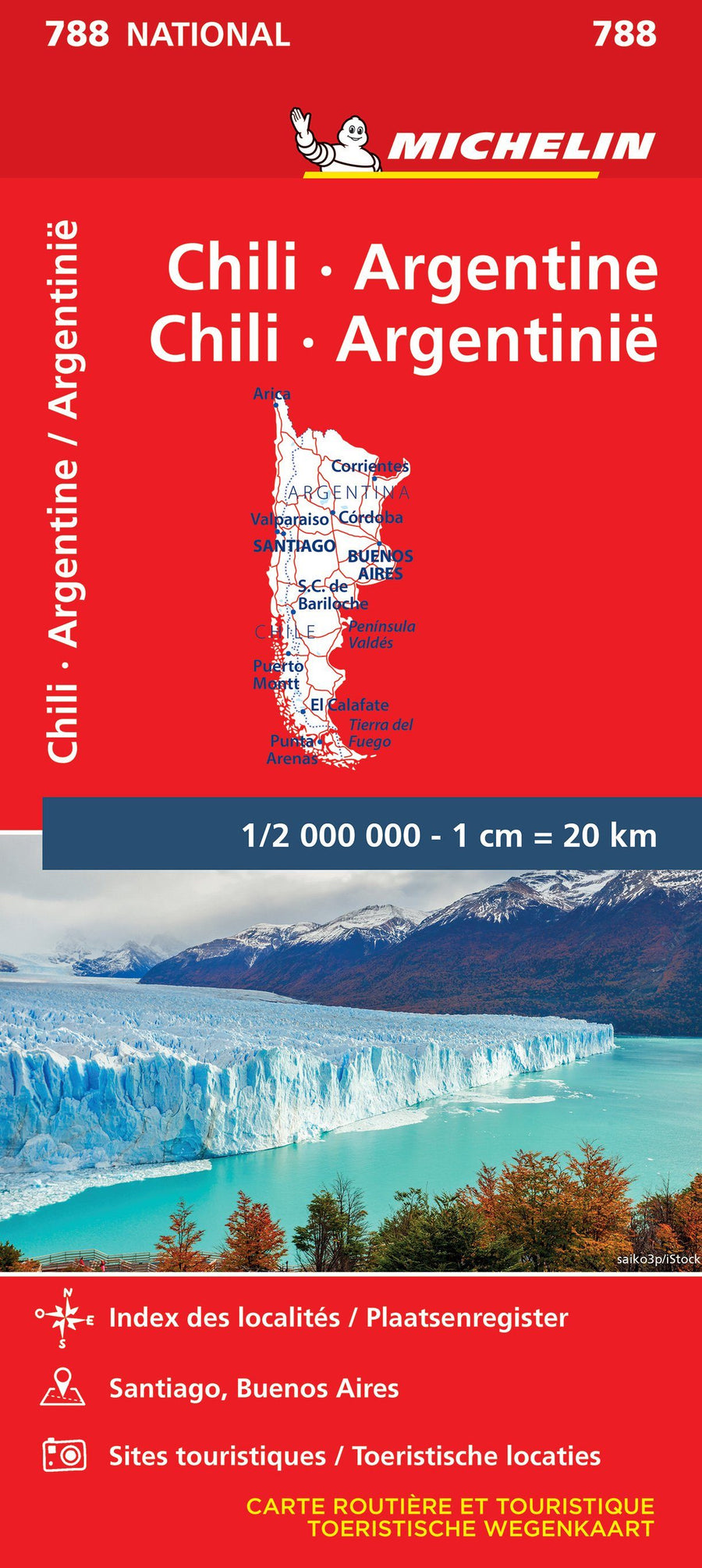Carte routière n° 788 - Chili & Argentine | Michelin carte pliée Michelin 