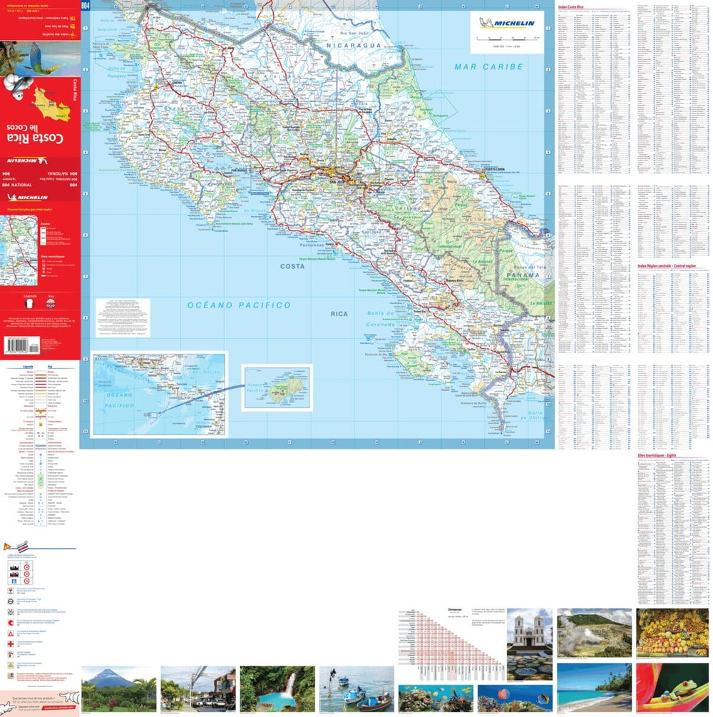 Carte routière n° 804 - Costa Rica | Michelin carte pliée Michelin 