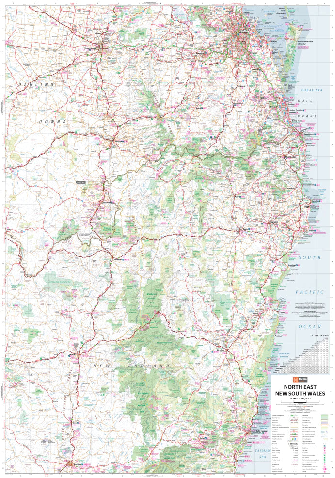 Carte routière - Nouvelle Galles du Sud, Nord-est (Australie) | Hema Maps carte pliée Hema Maps 