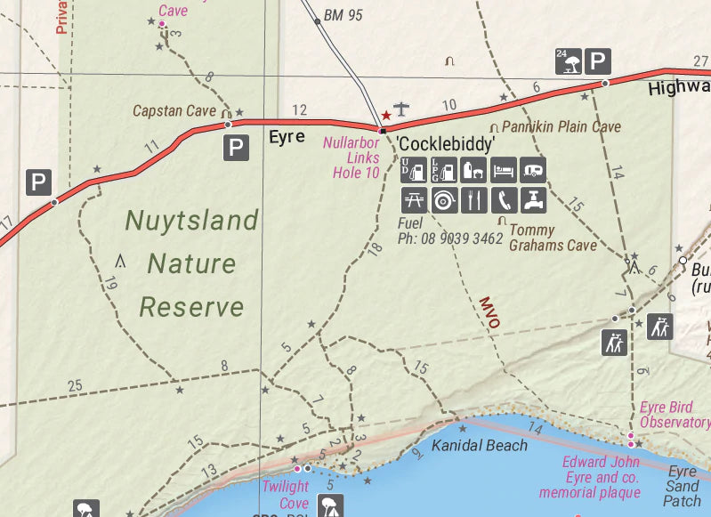 Carte routière - Nullarbor Plain - Ouest : Kalgoorlie to Border Village (Australie Méridionale) | Hema Maps carte pliée Hema Maps 