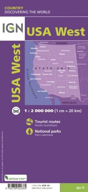 Carte routière - Ouest des USA | IGN carte pliée IGN 