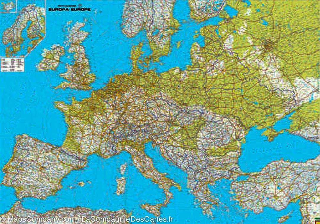 Carte routière &#038; physique &#8211; Europe | Freytag &#038; Berndt - La Compagnie des Cartes