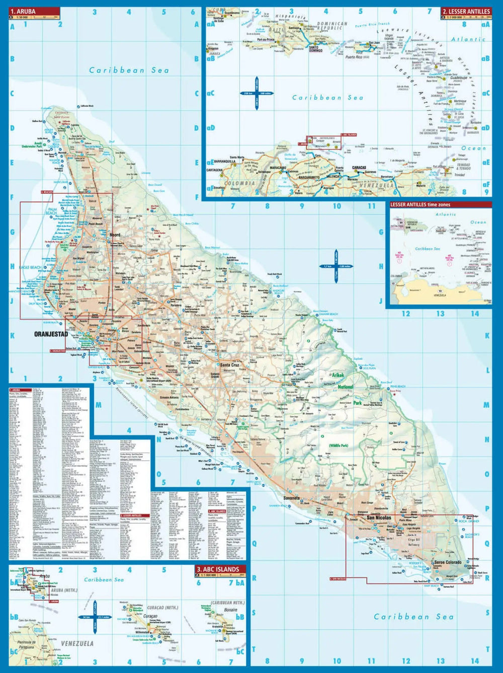 Carte routière plastifiée - Aruba (Petites Antilles) | Borch Map carte pliée Borch Map 