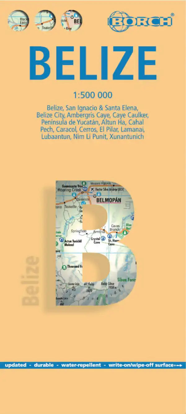 Carte routière plastifiée - Belize | Borch Map carte pliée Borch Map 