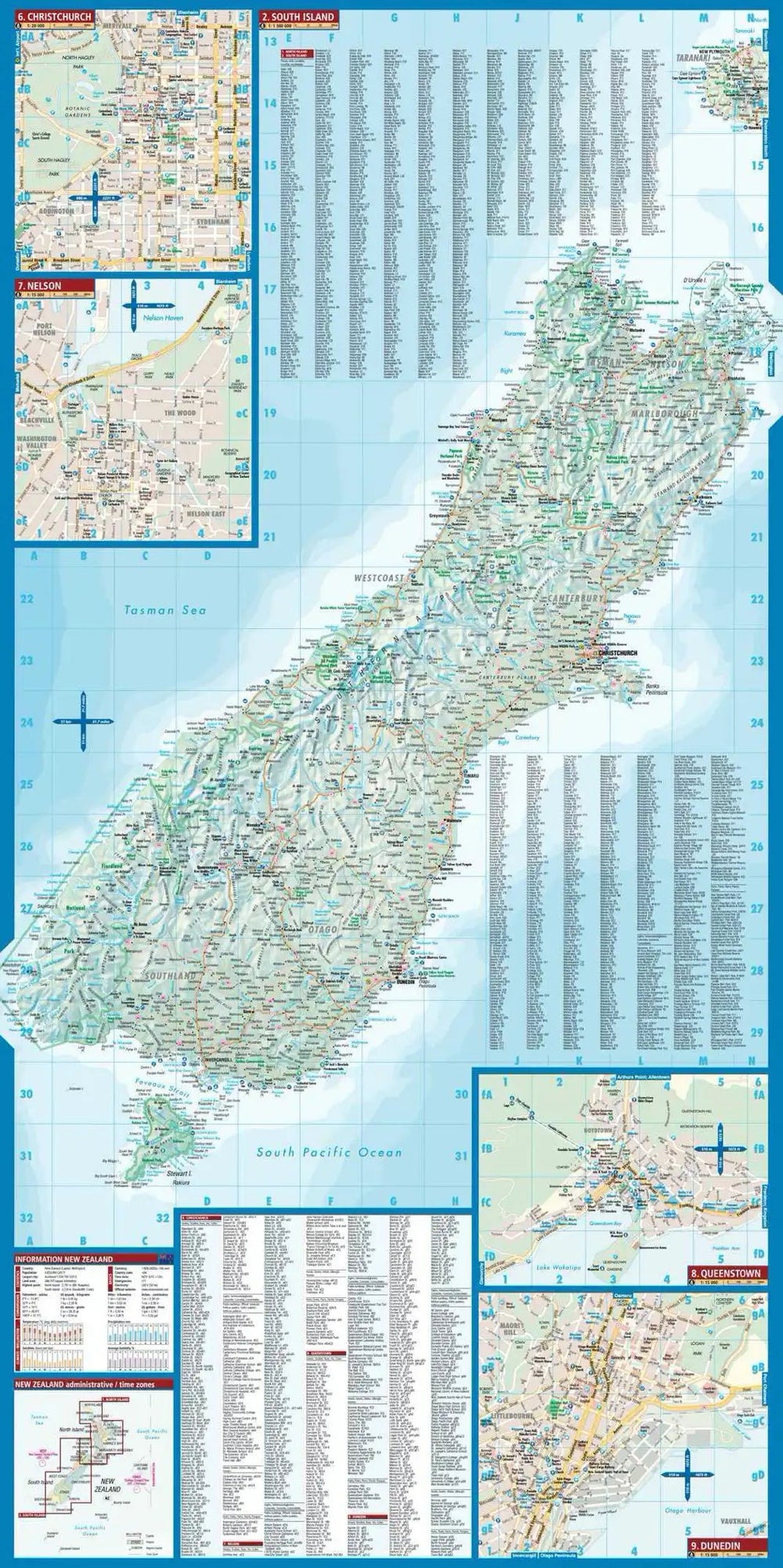 Carte routière plastifiée - Nouvelle Zélande | Borch Map carte pliée Borch Map 