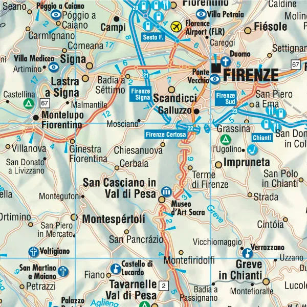 Carte routière plastifiée - Toscane | Borch Map carte pliée Borch Map 
