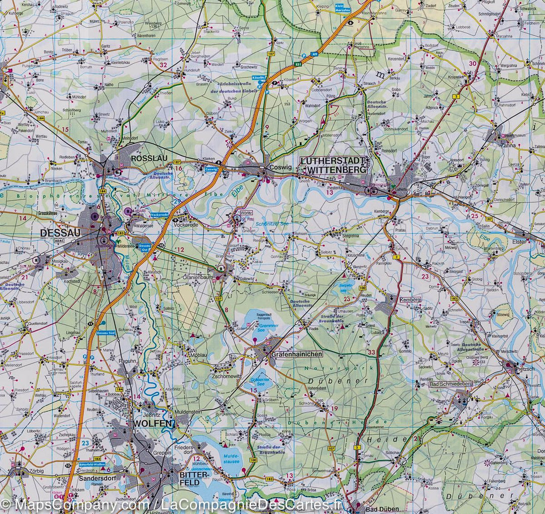 Carte routière - Saxe Anhalt (Allemagne) | Freytag & Berndt carte pliée Freytag & Berndt 