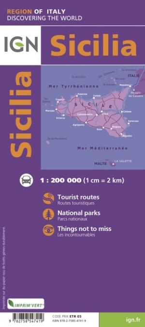 Carte routière - Sicile | IGN carte pliée IGN 